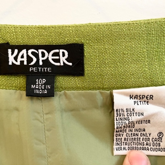 Vintage lime green silk/cotton mini skirt - Picture 3 of 4